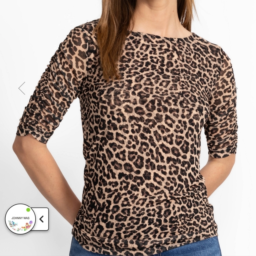 Johnny Was Leopard Print Women's Top